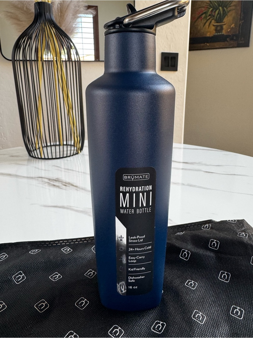 BrüMate Rehydration Mini Water Bottle — Midnight Blue